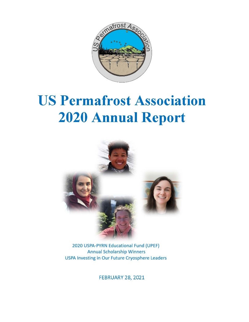 Front page of the US Permafrost Association 2020 Annual Report 